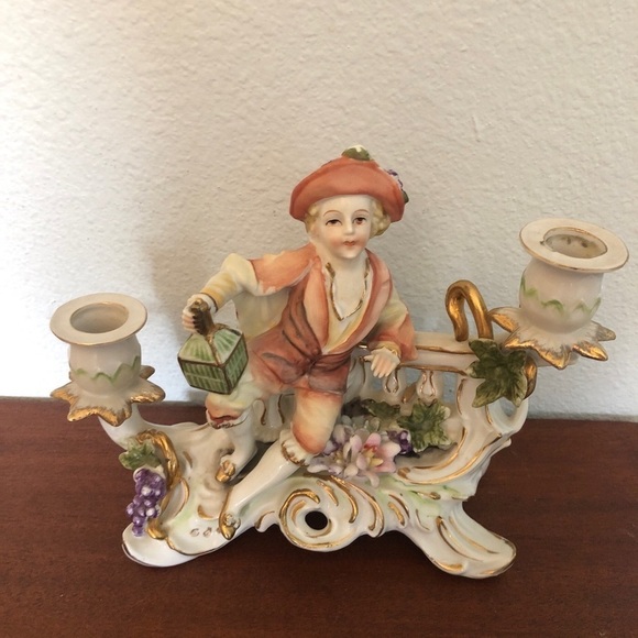 Hollywood Regency 1950s Japan Rococo Figural Candle Holders for Tapers - Picture 8 of 9